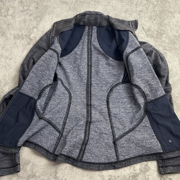 Lululemon Forme Jacket Womens 4 Reversible Slub Denim Inkwell Athleisure Workout - Picture 10 of 15